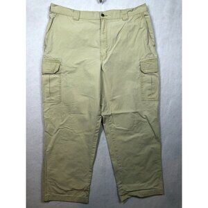 L.L. Bean Cargo Pants 191818 Khaki Tan Natural Fit Wide Leg Outdoors Men's 38x29